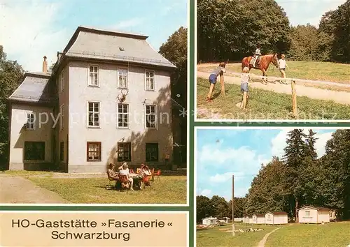 AK / Ansichtskarte Schwarzburg_Thueringer_Wald HO Gaststaette Fasanerie Reiten Bungalows Schwarzburg_Thueringer