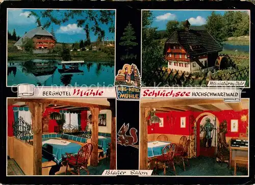 AK / Ansichtskarte Schluchsee Berghotel Muehle Miniaturmuehle Blauer Salon Schluchsee