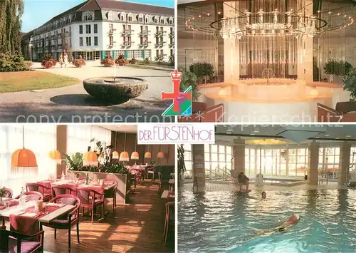 AK / Ansichtskarte Bad_Pyrmont Der Fuerstenhof Staatsbad Foyer Gastraum Bad_Pyrmont