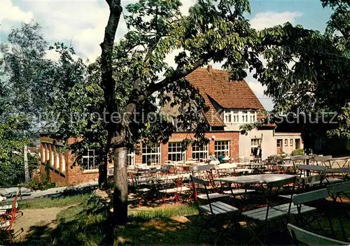 AK / Ansichtskarte Esbeck_Helmstedt Gasthaus Waldfrieden am Elm Gartenterrasse Esbeck_Helmstedt