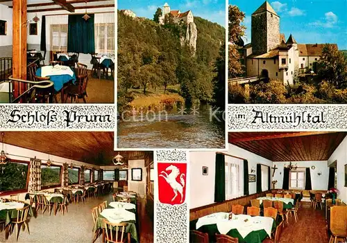 AK / Ansichtskarte Altmuehltal Burgschenke Schloss Prunn Gastraeume Panorama Altmuehltal
