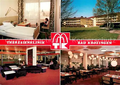 AK / Ansichtskarte Bad_Krozingen Theresienklinik Foyer Speisesaal Patientenzimmer Bad_Krozingen