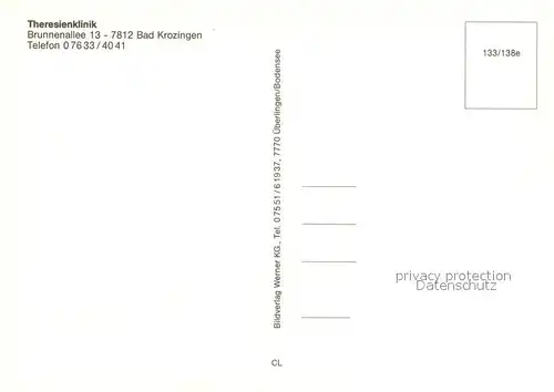 AK / Ansichtskarte Bad_Krozingen Theresienklinik Foyer Speisesaal Patientenzimmer Bad_Krozingen