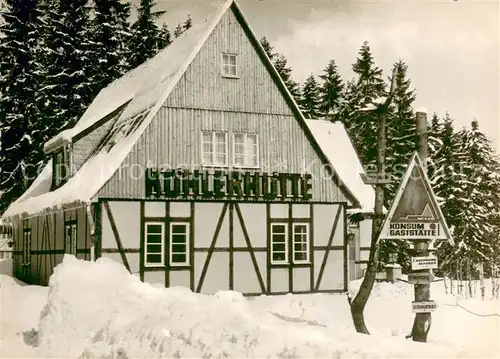 AK / Ansichtskarte Sosa_Erzgebirge Konsum Gaststaette Koehlerhuette Sosa Erzgebirge