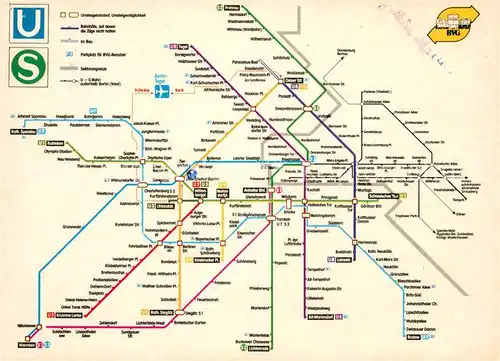 AK / Ansichtskarte U Bahn_Subway_Underground_Metro Fahrplan Berlin U Bahn_Subway