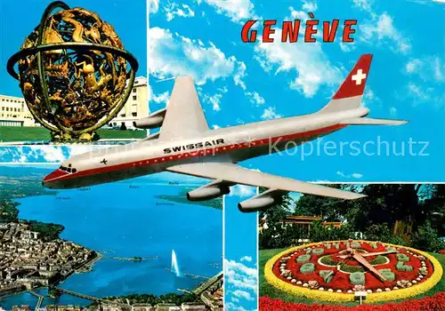 AK / Ansichtskarte Flugzeuge_Zivil Geneve  Swissair 