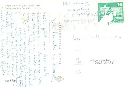 AK / Ansichtskarte Bad_Salzelmen Volksbad Eingang zum Kurpark Speisesaal Empfangshalle Festsaal Bad_Salzelmen