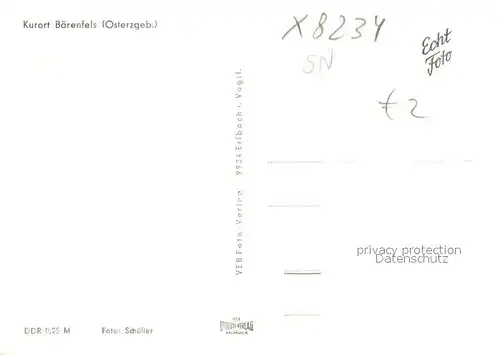 AK / Ansichtskarte Baerenfels_Erzgebirge FDGB Erholungsheim Max Niklas Baerenfels Erzgebirge