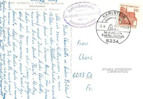 AK / Ansichtskarte Weissbach_Alpenstrasse Hoellenbachalm Weissbach_Alpenstrasse