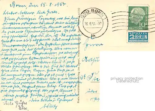 AK / Ansichtskarte Bonn_Rhein Blick vom Malerwinkel auf Rolandsbogen und Siebengebirge Bonn_Rhein