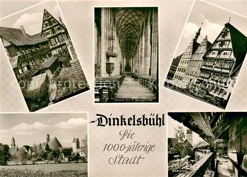 AK / Ansichtskarte Dinkelsbuehl Teilansicht St.Georgskirche Innenansicht Wehrgang Dinkelsbuehl