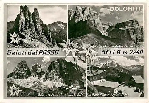 AK / Ansichtskarte Passo_Sella Dolomiten La Marmolada u. Teilanasichten Passo_Sella