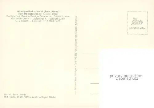 AK / Ansichtskarte Oberstaufen Alpengasthof Hotel Zum Loewen Oberstaufen