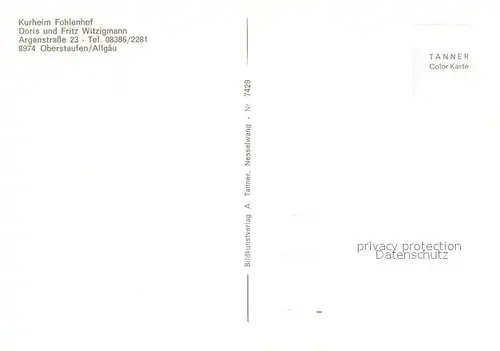 AK / Ansichtskarte Oberstaufen Kurheim Fohlenhof Gaststube Zimmer Oberstaufen