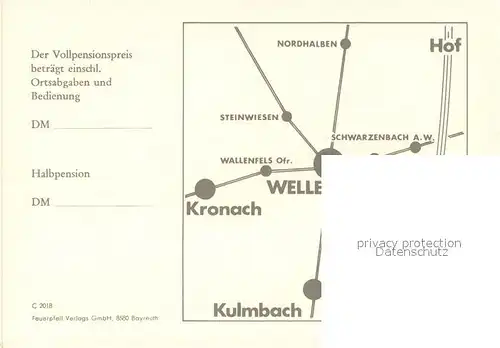 AK / Ansichtskarte Wellesbach_Oberfranken Gasthof Wellesbach Gastraeume Zimmer Wellesbach_Oberfranken