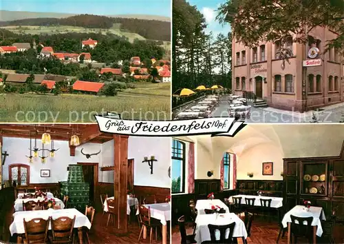 AK / Ansichtskarte Friedenfels Hotel Schloss Schenke Pension Zeitler Gastraeume Panorama Friedenfels