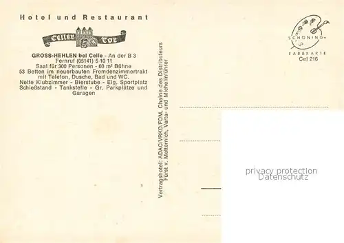 AK / Ansichtskarte Gross_Hehlen Hotel Restaurant Celler Tor Gastraeume Bar Zimmer Gross_Hehlen