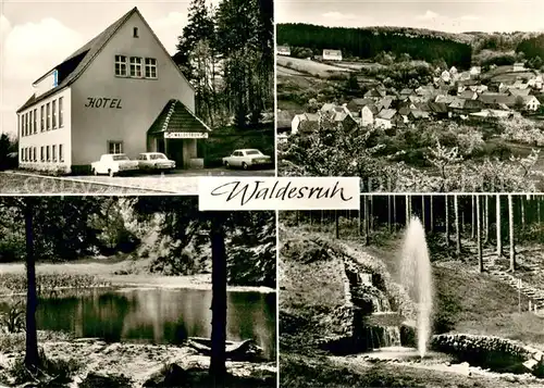 AK / Ansichtskarte Hausen_Witzenhausen Hotel Restaurant Waldesruh Panorama Weiher Brunnen Hausen Witzenhausen