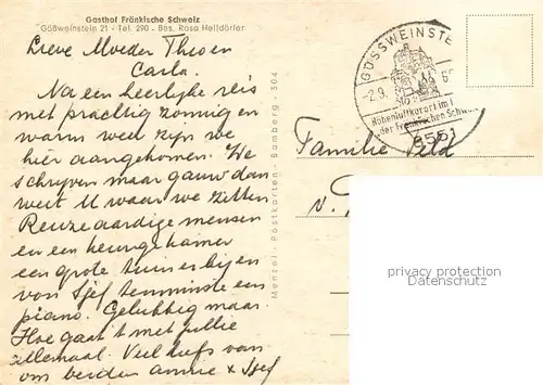 AK / Ansichtskarte Goessweinstein Gasthof Fraenkische Schweiz Goessweinstein