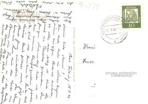 AK / Ansichtskarte Passau Kurhotel Thermalbad Fuessing Liegewiese Gastraeume Therapiebecken Passau