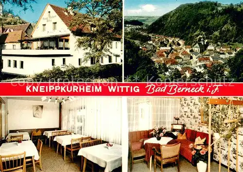 AK / Ansichtskarte Bad_Berneck Kneippkurheim Wittig Gaststube Zimmer Panorama Bad_Berneck