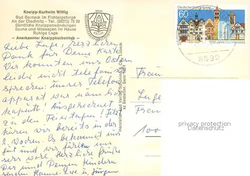 AK / Ansichtskarte Bad_Berneck Kneippkurheim Wittig Gaststube Zimmer Panorama Bad_Berneck