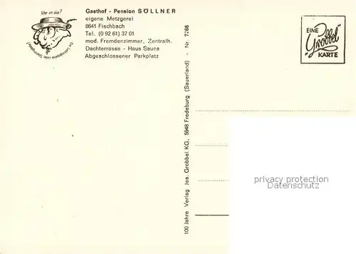 AK / Ansichtskarte Fischbach_Mittelfranken Gasthof Pension Soellner Panorama Terrasse Gaststube Fischbach Mittelfranken