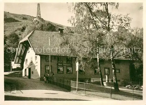 AK / Ansichtskarte Schoenau_Schwarzwald Schlageters Geburtshaus mit Denkmal Schoenau Schwarzwald