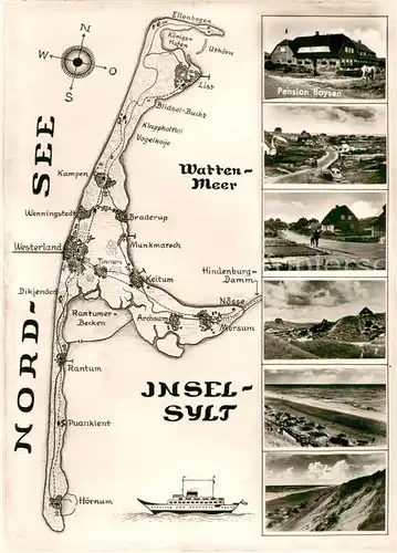 AK / Ansichtskarte Insel_Sylt Pension Boysen Strandpartien Duenen Insel_Sylt