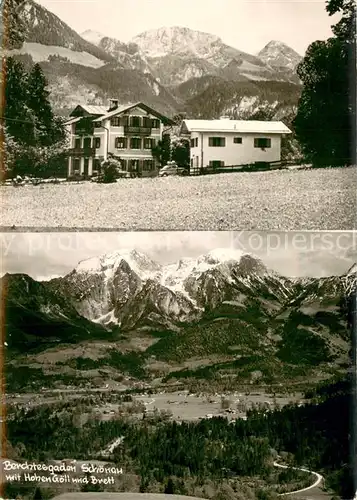 AK / Ansichtskarte Schoenau_Berchtesgaden Pension Warteck mit Hohen Goell und Brett Schoenau Berchtesgaden