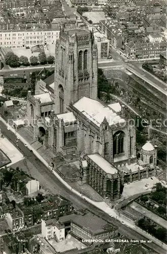 AK / Ansichtskarte Liverpool Cathedral Air view Liverpool