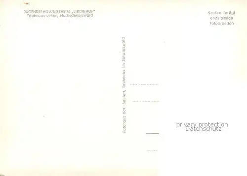 AK / Ansichtskarte Lehen_Todtmoos Jugenderholungsheim Liborihof Lehen Todtmoos