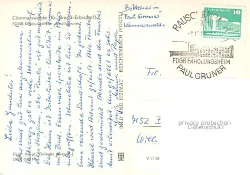 AK / Ansichtskarte Caemmerswalde FDGB Erholungsheim Paul Gruner Caemmerswalde