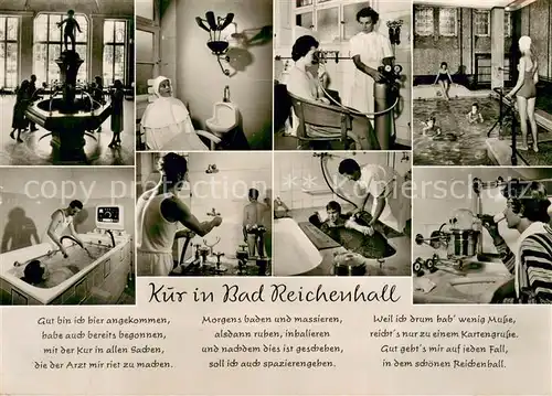 AK / Ansichtskarte Bad_Reichenhall Kurhaus Brunnen Kuranwandungen Hallenbad Moorbad Bad_Reichenhall