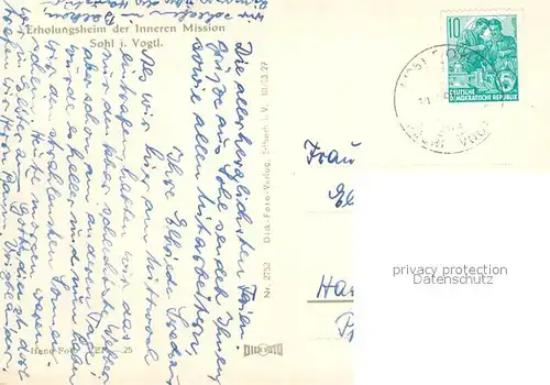 AK / Ansichtskarte Sohl_Bad_Elster Erholungsheim der Inneren Mission Sohl_Bad_Elster