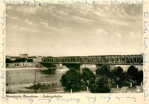 AK / Ansichtskarte Mannheim_Ludwigshafen Rheinbruecke 