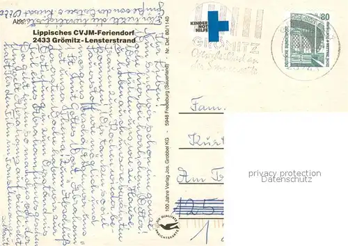 AK / Ansichtskarte Groemitz_Ostseebad CVJM Feriendorf Bungalows Schlafzimmer Speisesaal Spielplatz Groemitz_Ostseebad