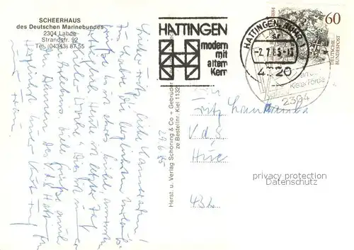 AK / Ansichtskarte Laboe Scheerhaus des Deutschen Marinebundes Gastraeume Laboe