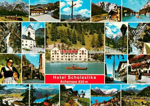 AK / Ansichtskarte Achensee Hotel Scholastika mit Ausflugsmoeglichkeiten Teilansichten Achensee