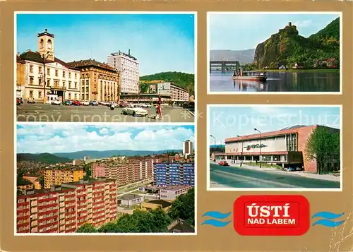 AK / Ansichtskarte Usti_nad_Labem_Aussig_CZ Mirove namesti Hrad strekov Sidliste Na Skrivanku Zimni stadion 