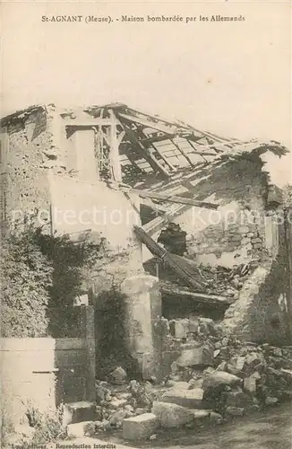 AK / Ansichtskarte Saint Agnant_55_sous_les_Cotes Maison bombardee par les Allemands 