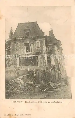 AK / Ansichtskarte Sampigny Une Residence dete apres un bombardement Sampigny