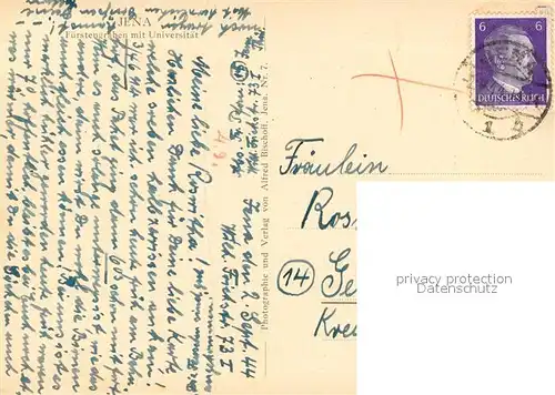 AK / Ansichtskarte Jena__Thueringen Fuerstengraben 