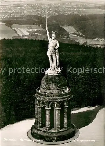 AK / Ansichtskarte Detmold Hermannsdenkmal Fliegeraufnahme Detmold