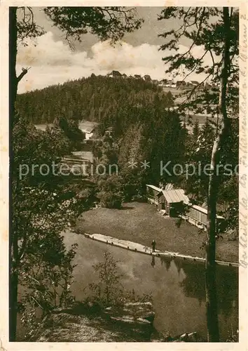 AK / Ansichtskarte Hohenberg_Eger NSLB Schulungsburg und Landschulheim Freibad mit Veste Hohenberg Eger