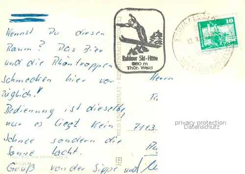 AK / Ansichtskarte Ruhla Ruhlaer Skihuette Bar Ruhla