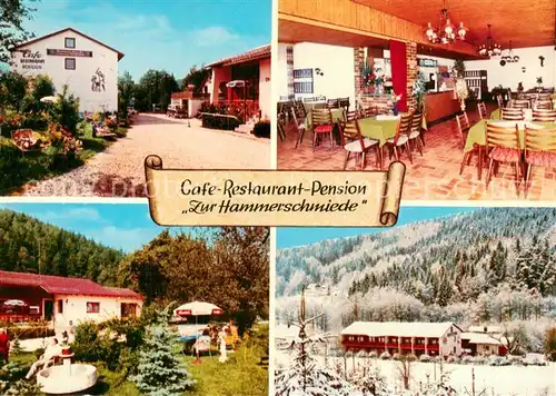 AK / Ansichtskarte Sophienthal_Oberfranken Cafe Restaurant Pension Zur Hammerschmiede Gastraum Liegewiese Panorama Sophienthal Oberfranken