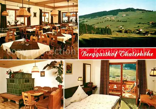 AK / Ansichtskarte Wiederhofen_Allgaeu Berggasthof Thalerhoehe Gastraeume Zimmer Panorama Wiederhofen Allgaeu