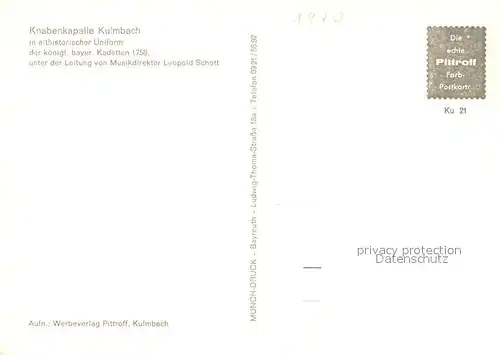 AK / Ansichtskarte Kulmbach Knabenkapelle Kulmbach in althistorischer Uniform Details Kulmbach