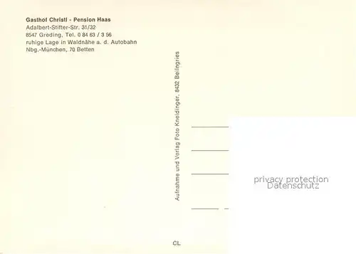 AK / Ansichtskarte Greding Gasthof Christl Gaststube Kirche Greding